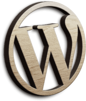 Wordpress Logo in Holzoptik